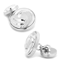 Modern Knot Sterling Silver Cufflinks and 5-Stud Set