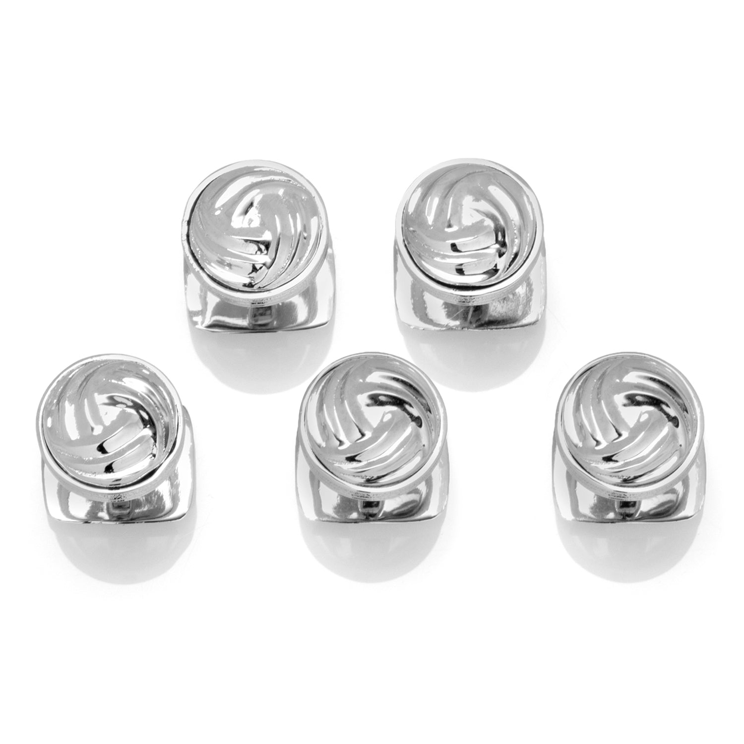  Cufflinks Modern Knot Sterling Silver 5-Studs - Default Title - Bonton