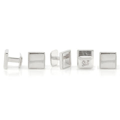 Sterling Silver Rope Square 5-Studs