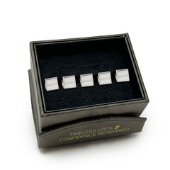 Sterling Silver Rope Square 5-Studs