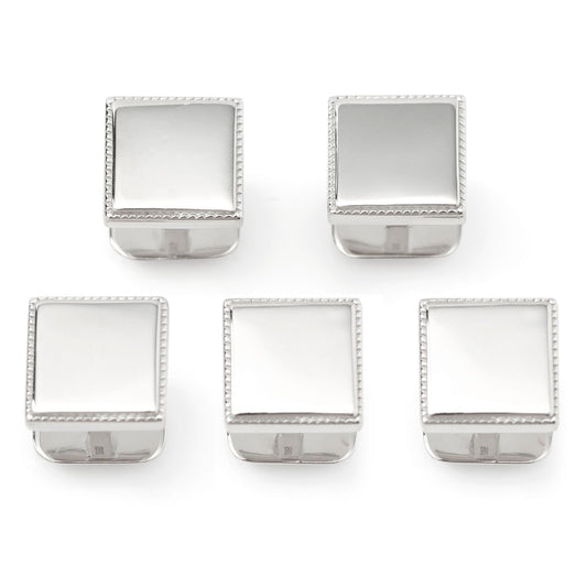 Sterling Silver Rope Square 5-Studs