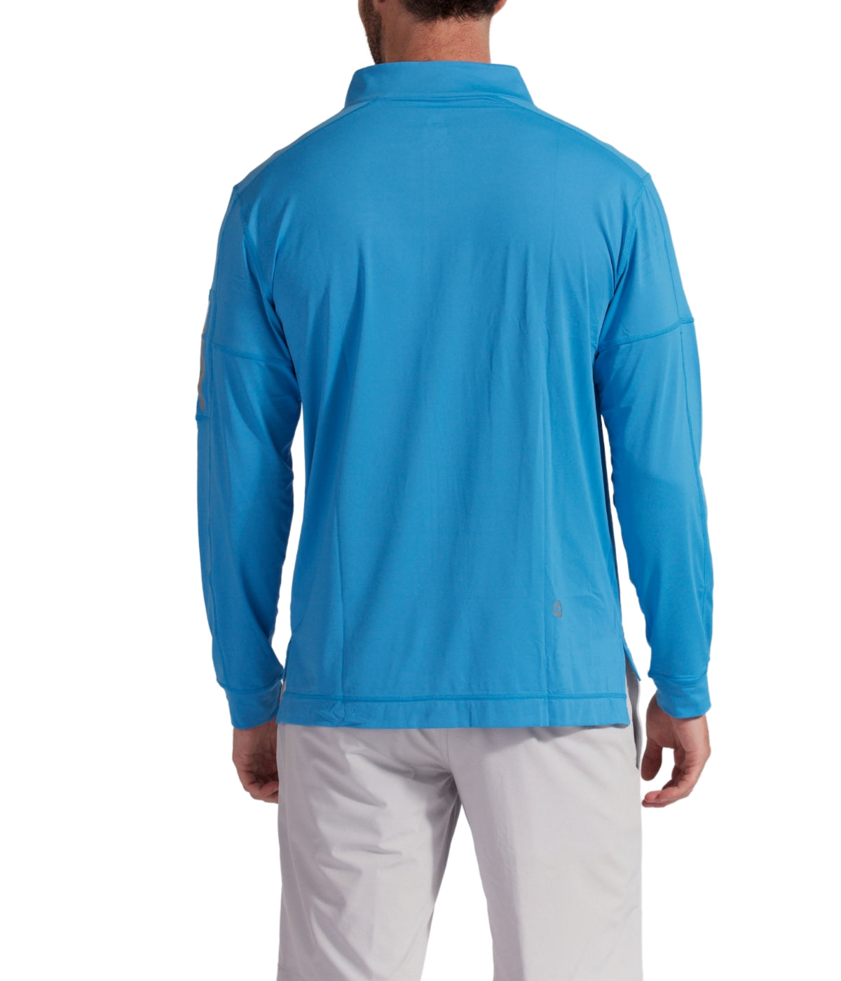  BloqUV BloqUV Men's UPF 50+ Sun Protection Long Sleeve Mock Zip Top - Ocean Blue - Bonton