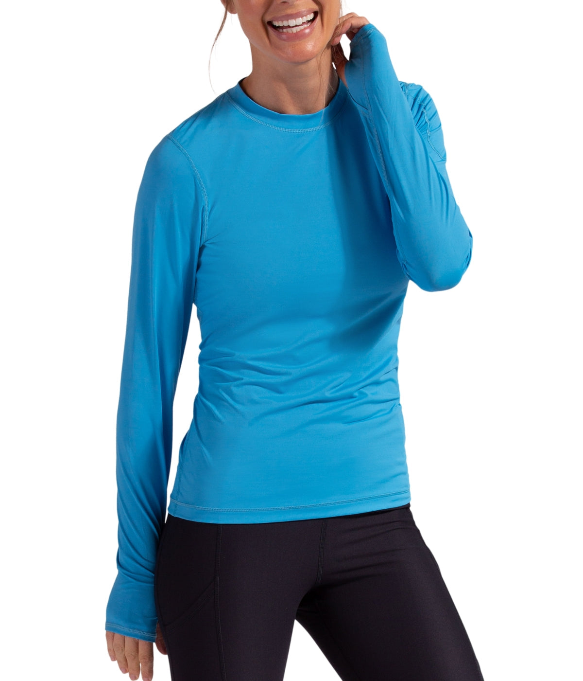  BloqUV BloqUV Women's UPF 50+ Sun Protection Long Sleeve Sun Shirt 24/7 Top - Ocean Blue - Bonton