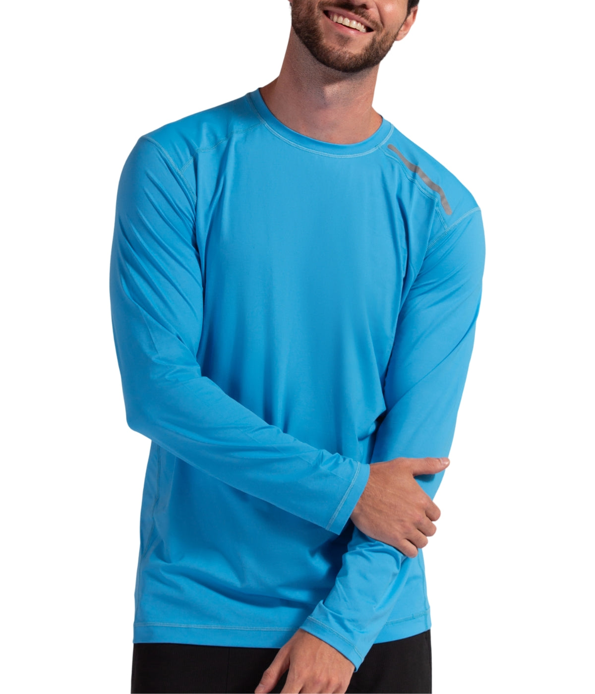  BloqUV BloqUV Men's UPF 50+ Sun Protection Long Sleeve Jet Tee Top - Ocean Blue - Bonton