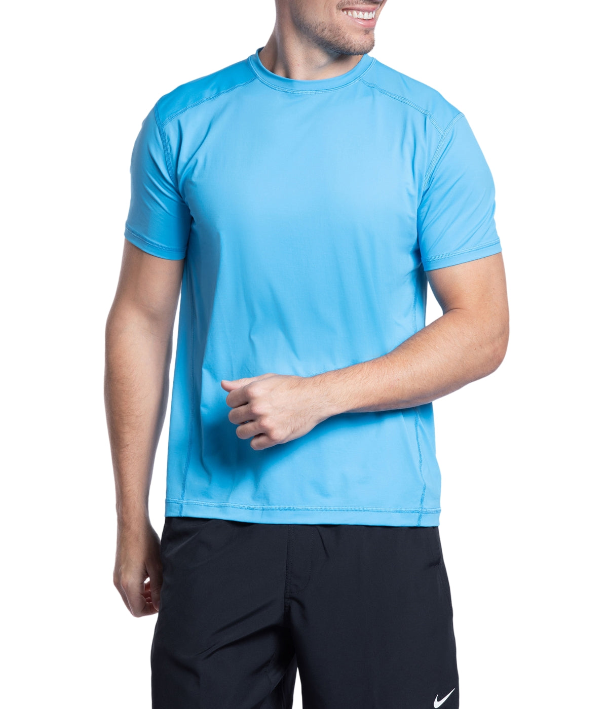  BloqUV BloqUV Men's UPF 50+ Sun Protection Short Sleeve Crew Neck Top - Ocean Blue - Bonton