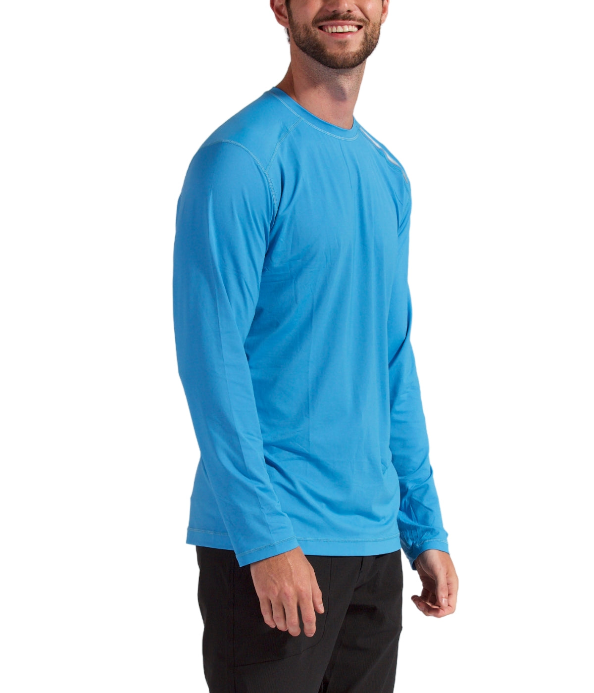  BloqUV BloqUV Men's UPF 50+ Sun Protection Long Sleeve Jet Tee Top - Ocean Blue - Bonton