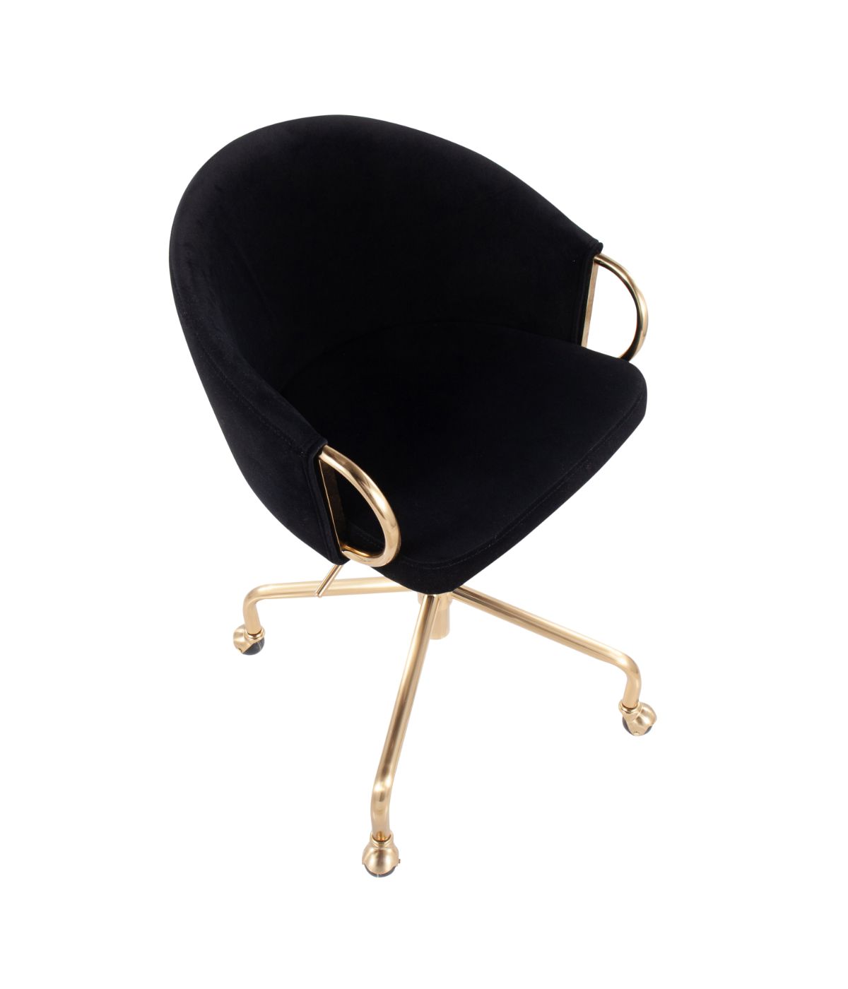  LumiSource Claire Task Chair Gold & Black - Gold & Black - Bonton