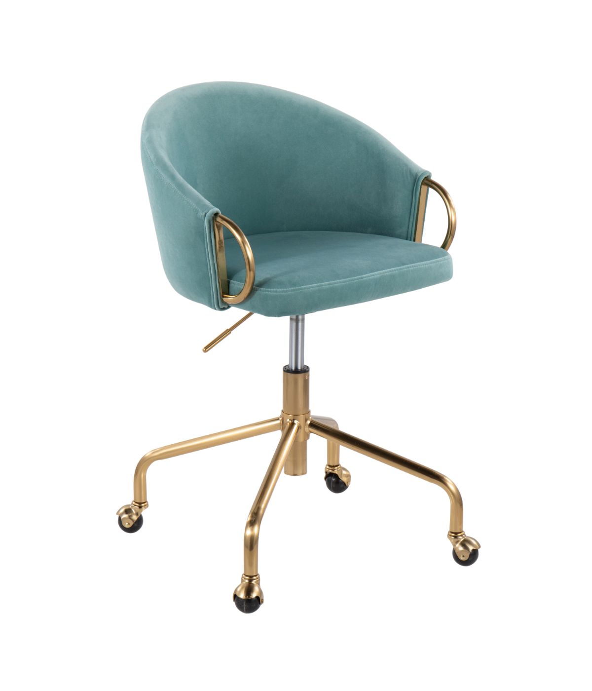  LumiSource Claire Task Chair Gold & Light Blue - Gold & Light Blue - Bonton