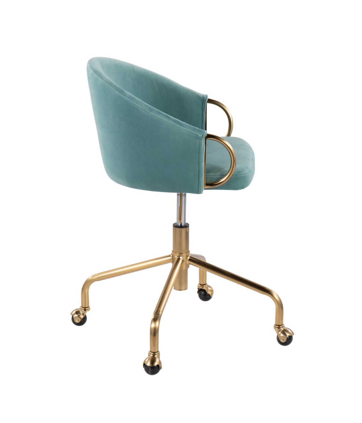  LumiSource Claire Task Chair Gold & Light Blue - Gold & Light Blue - Bonton