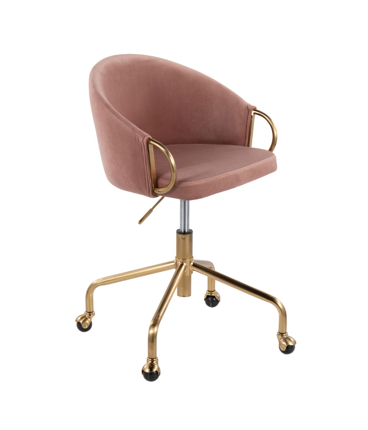  LumiSource Claire Task Chair Gold & Blush - Gold & Blush - Bonton