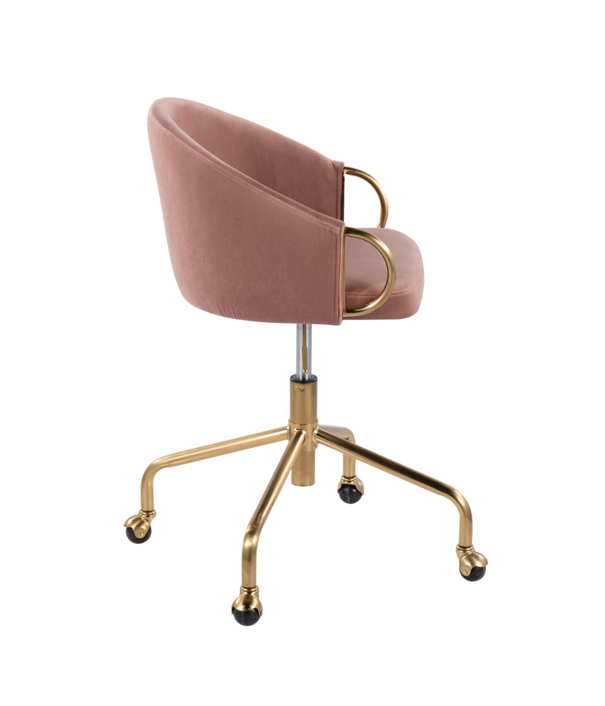  LumiSource Claire Task Chair Gold & Blush - Gold & Blush - Bonton