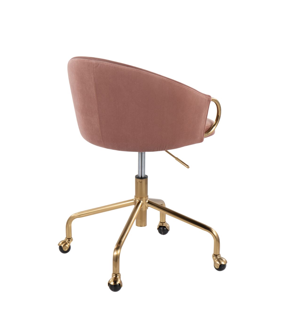  LumiSource Claire Task Chair Gold & Blush - Gold & Blush - Bonton