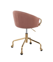 Claire Task Chair Gold & Blush