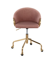 Claire Task Chair Gold & Blush