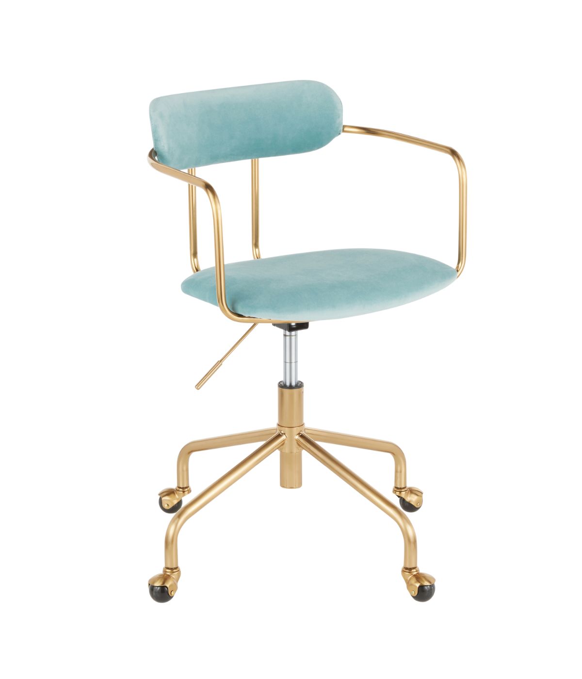  LumiSource Demi Office Chair Gold & Light Blue - Gold & Light Blue - Bonton