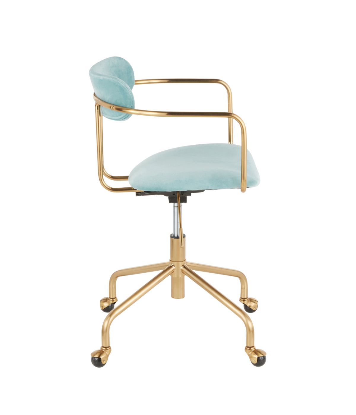  LumiSource Demi Office Chair Gold & Light Blue - Gold & Light Blue - Bonton