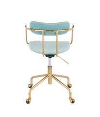 Demi Office Chair Gold & Light Blue