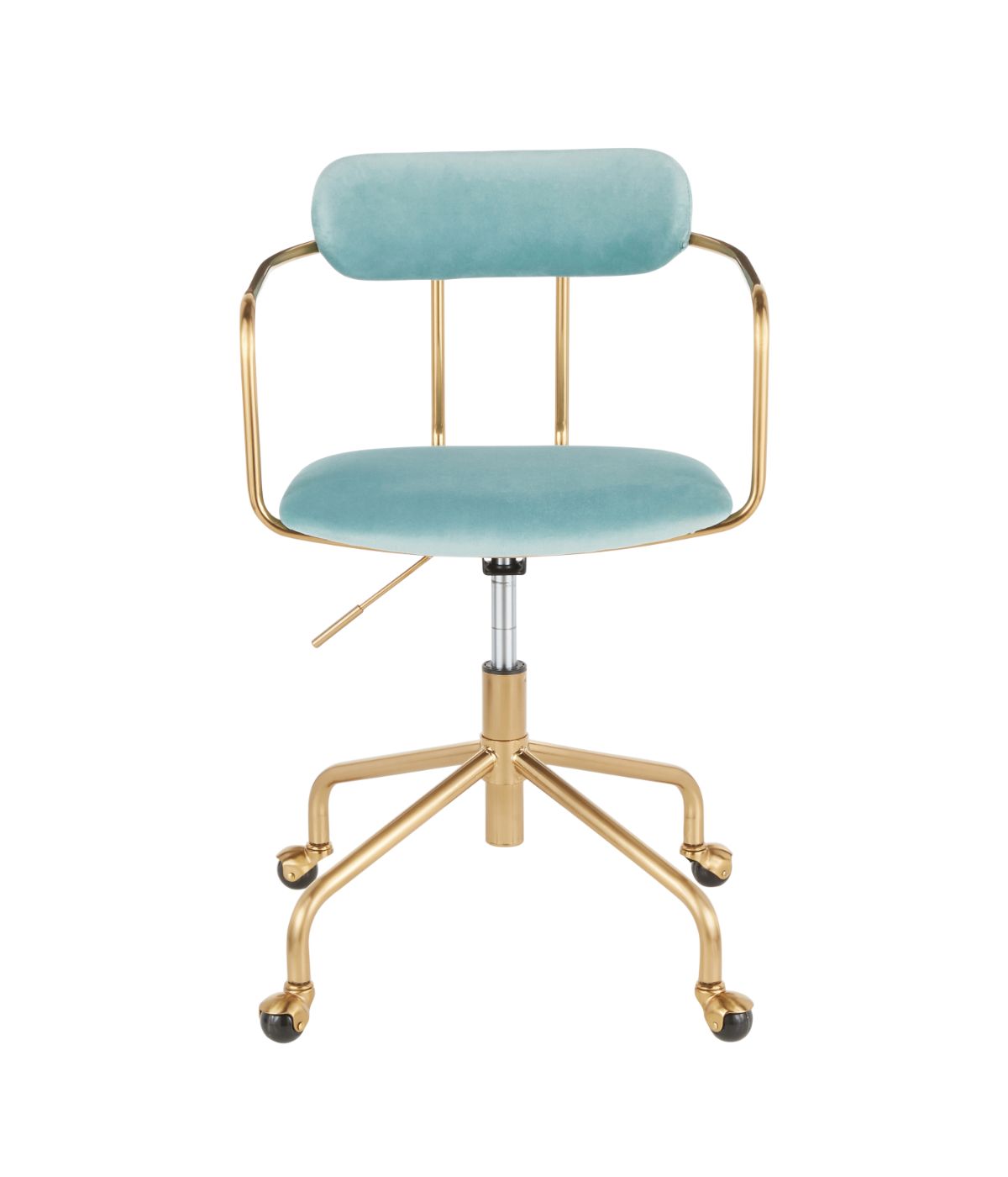  LumiSource Demi Office Chair Gold & Light Blue - Gold & Light Blue - Bonton