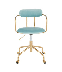 Demi Office Chair Gold & Light Blue