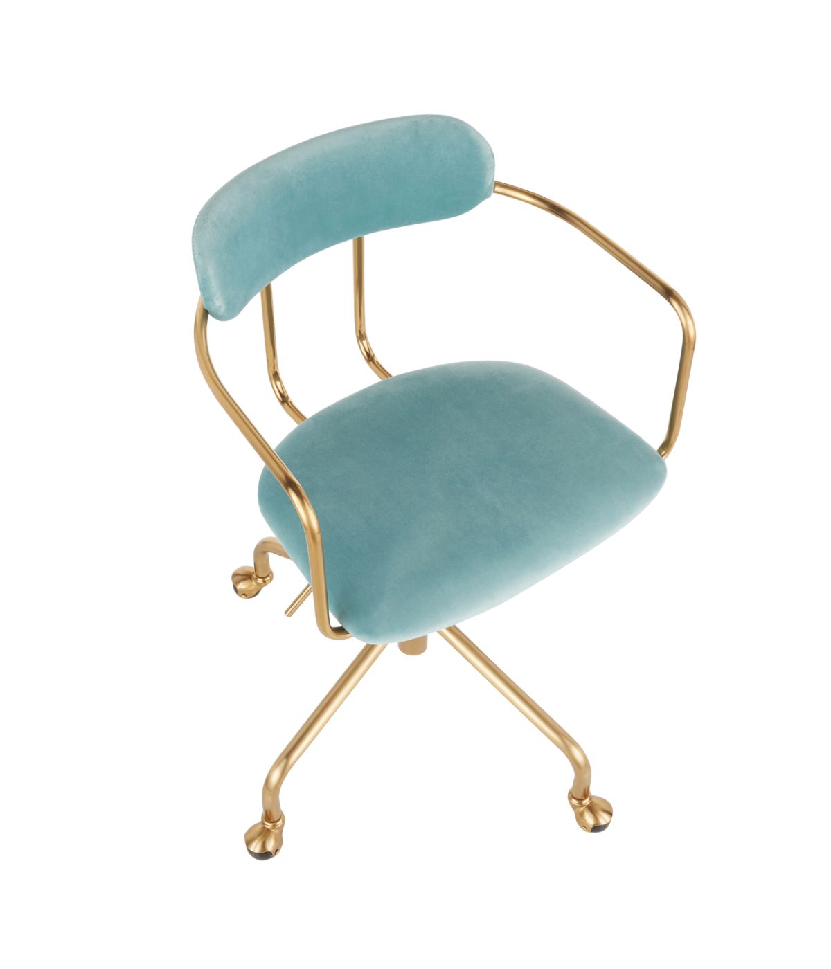  LumiSource Demi Office Chair Gold & Light Blue - Gold & Light Blue - Bonton