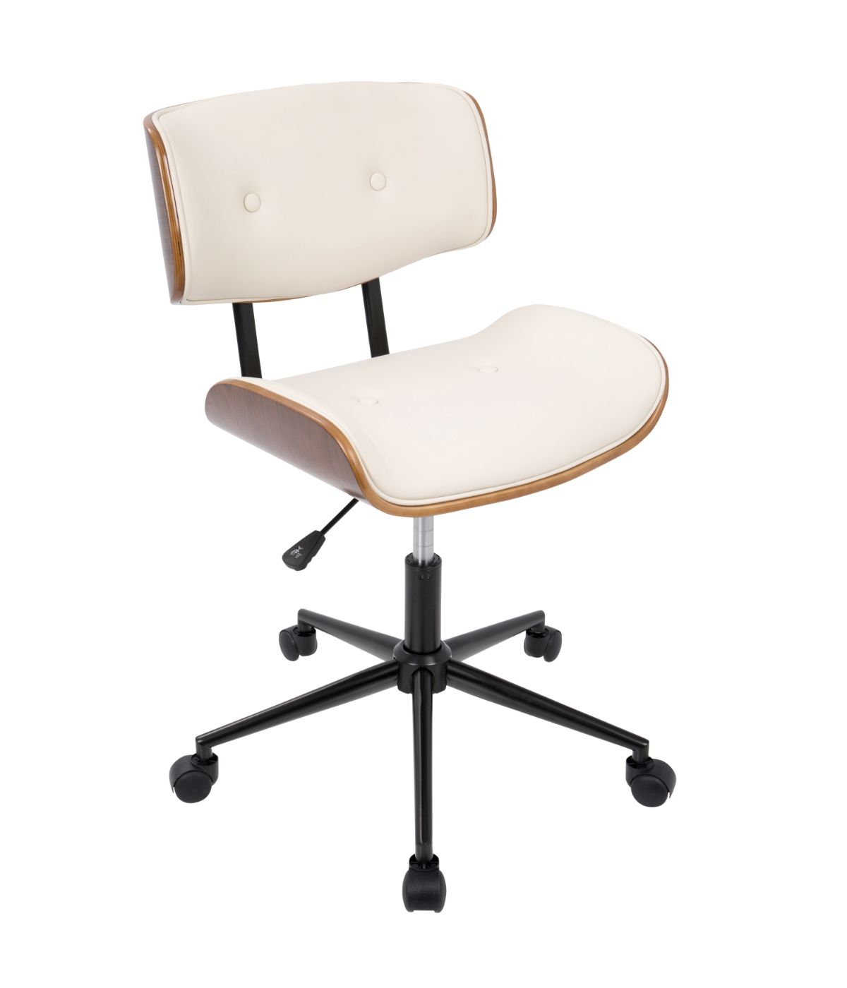  LumiSource Lombardi Office Chair Walnut & Cream - Walnut & Cream - Bonton