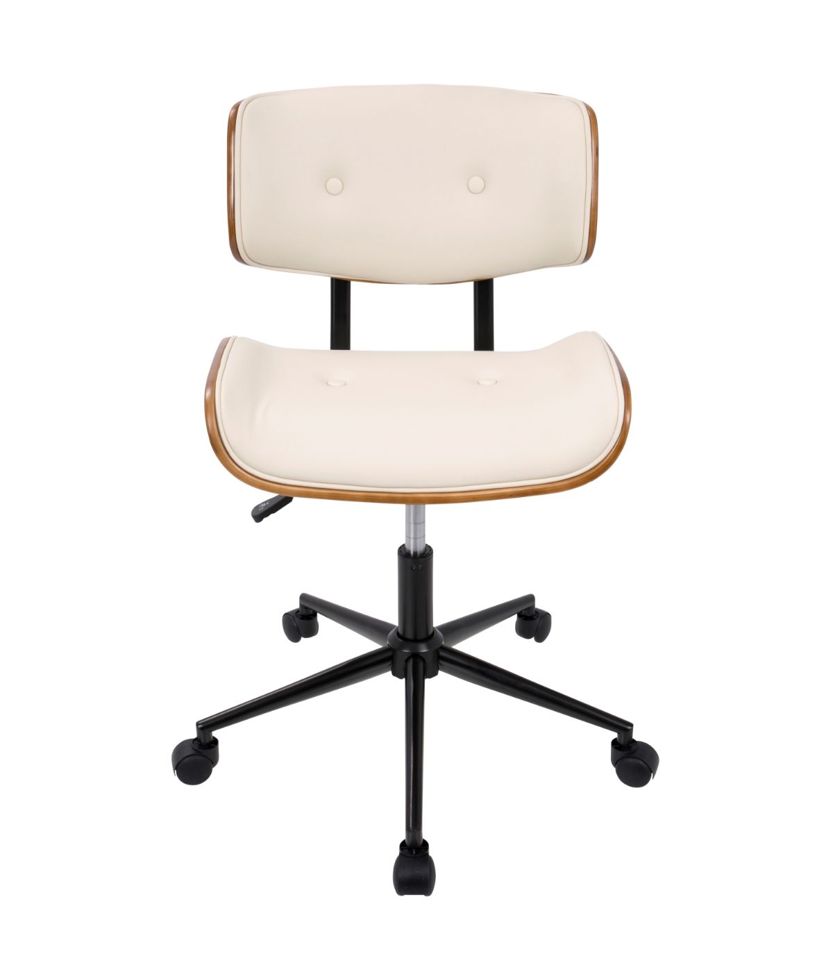  LumiSource Lombardi Office Chair Walnut & Cream - Walnut & Cream - Bonton