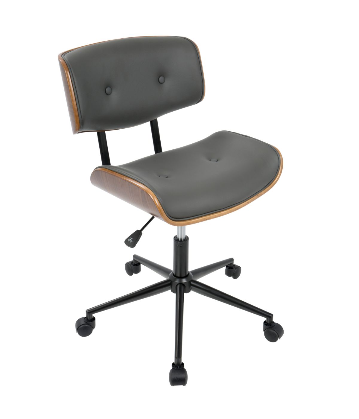  LumiSource Lombardi Office Chair Walnut & Grey - Walnut & Grey - Bonton