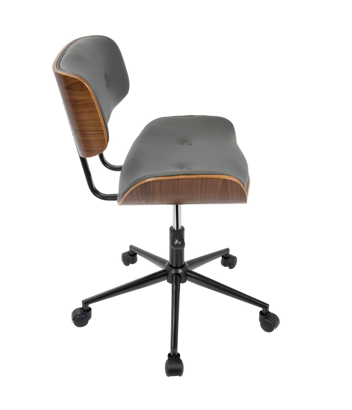  LumiSource Lombardi Office Chair Walnut & Grey - Walnut & Grey - Bonton