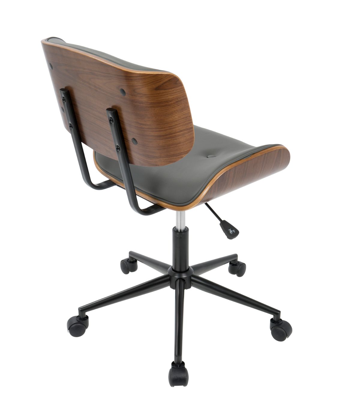  LumiSource Lombardi Office Chair Walnut & Grey - Walnut & Grey - Bonton