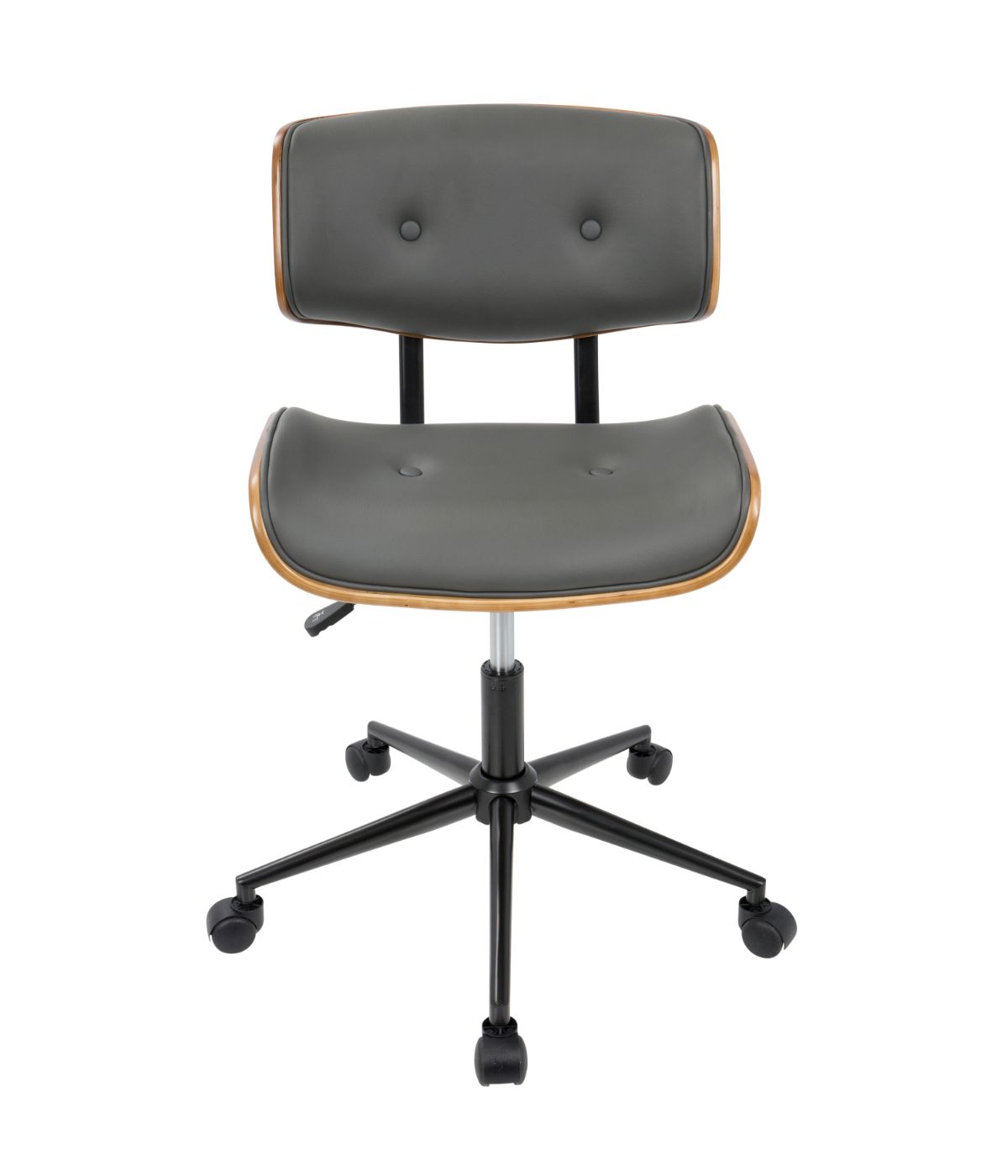  LumiSource Lombardi Office Chair Walnut & Grey - Walnut & Grey - Bonton