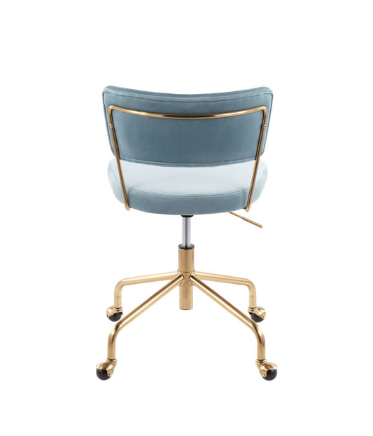 Tania Task Chair Gold & Light Blue