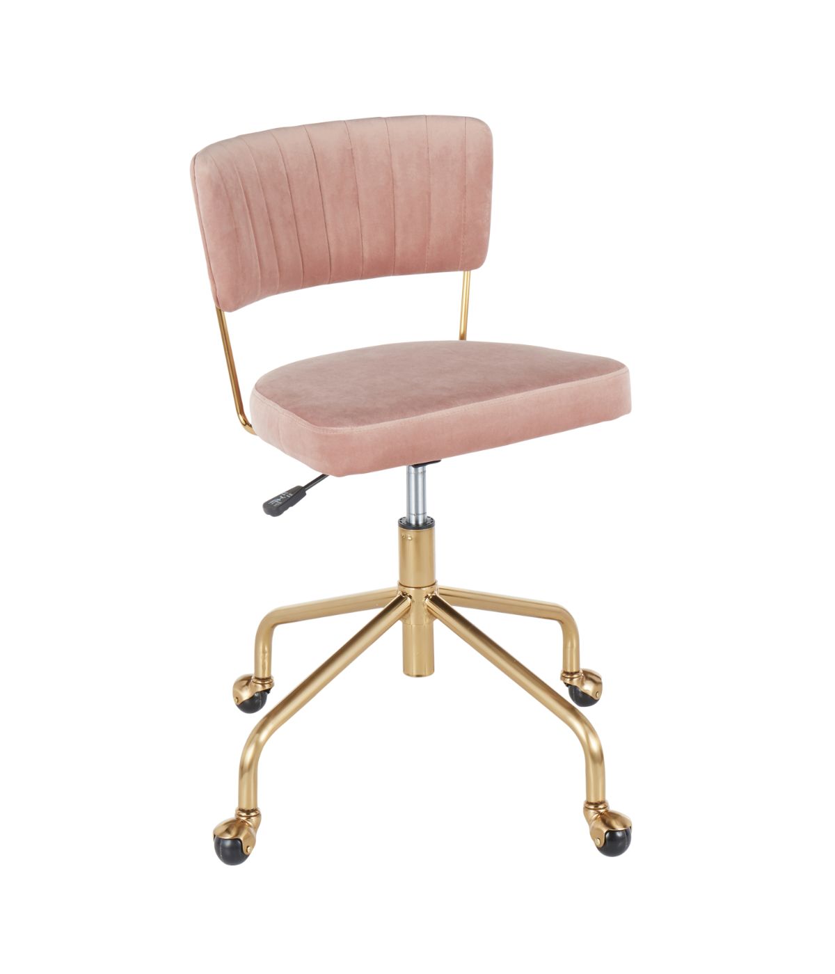  LumiSource Tania Task Chair Gold & Pink - Gold & Pink - Bonton