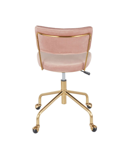 Tania Task Chair Gold & Pink