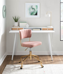 Tania Task Chair Gold & Pink