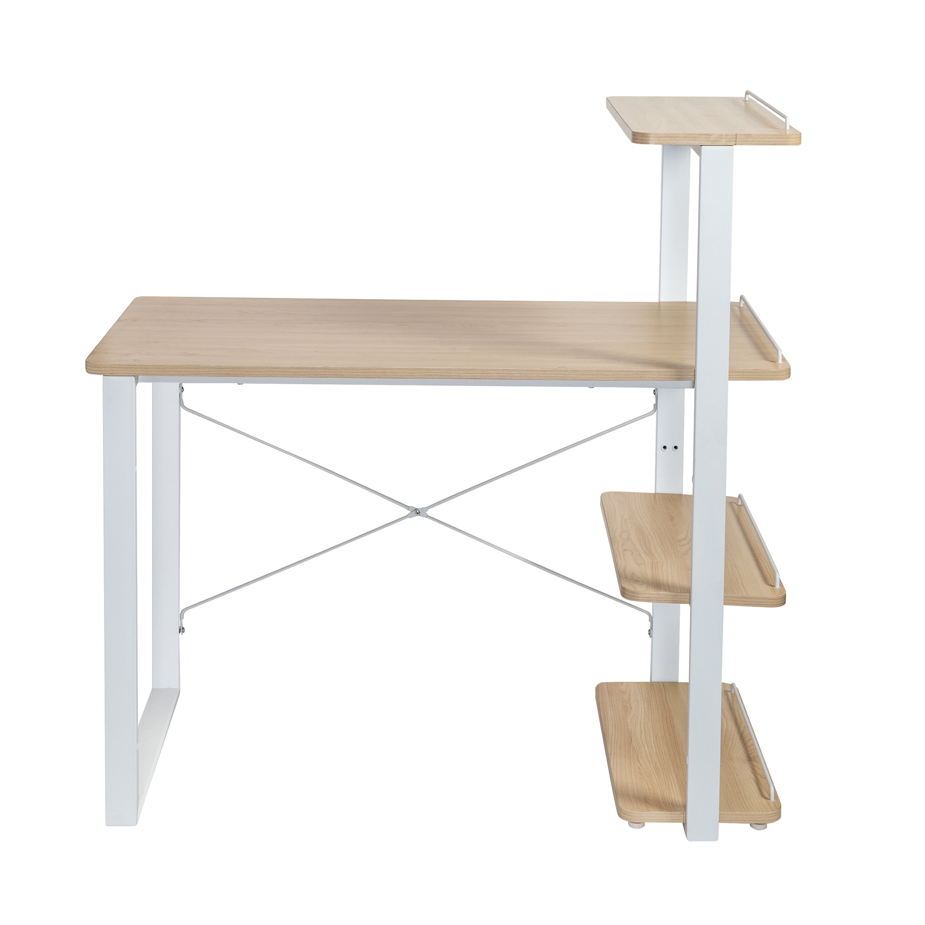  Honey-Can-Do Home Office Computer Desk with Shelves - White - Bonton