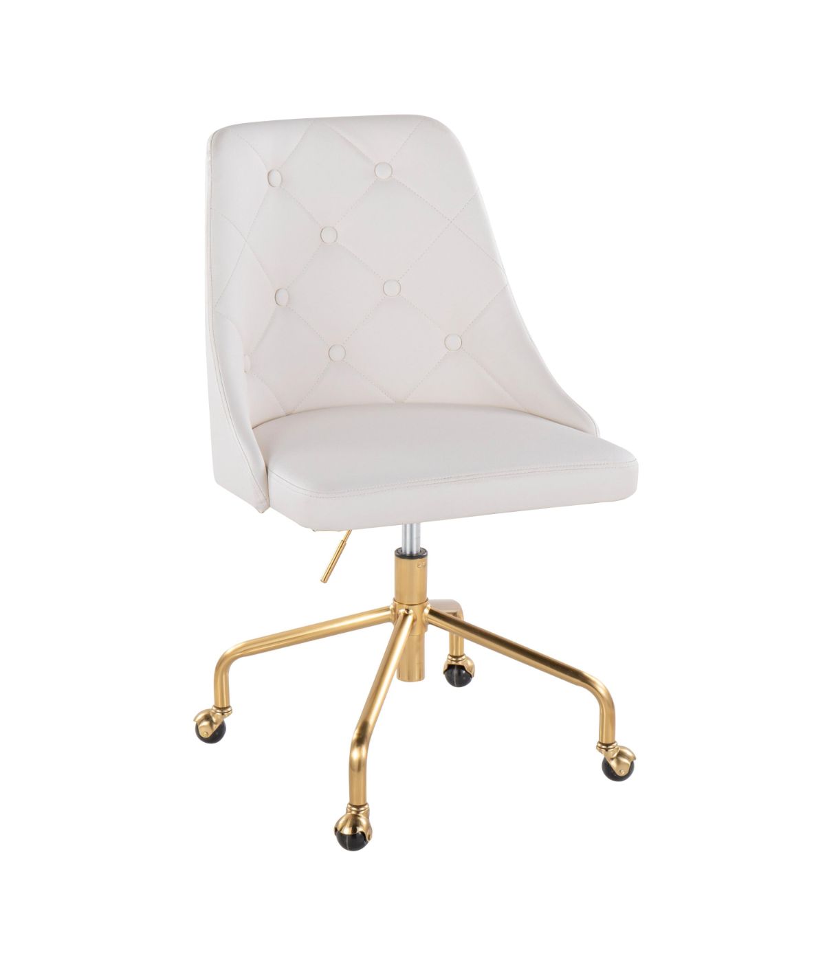  LumiSource Marche Office Chair Gold & White - Gold & White - Bonton