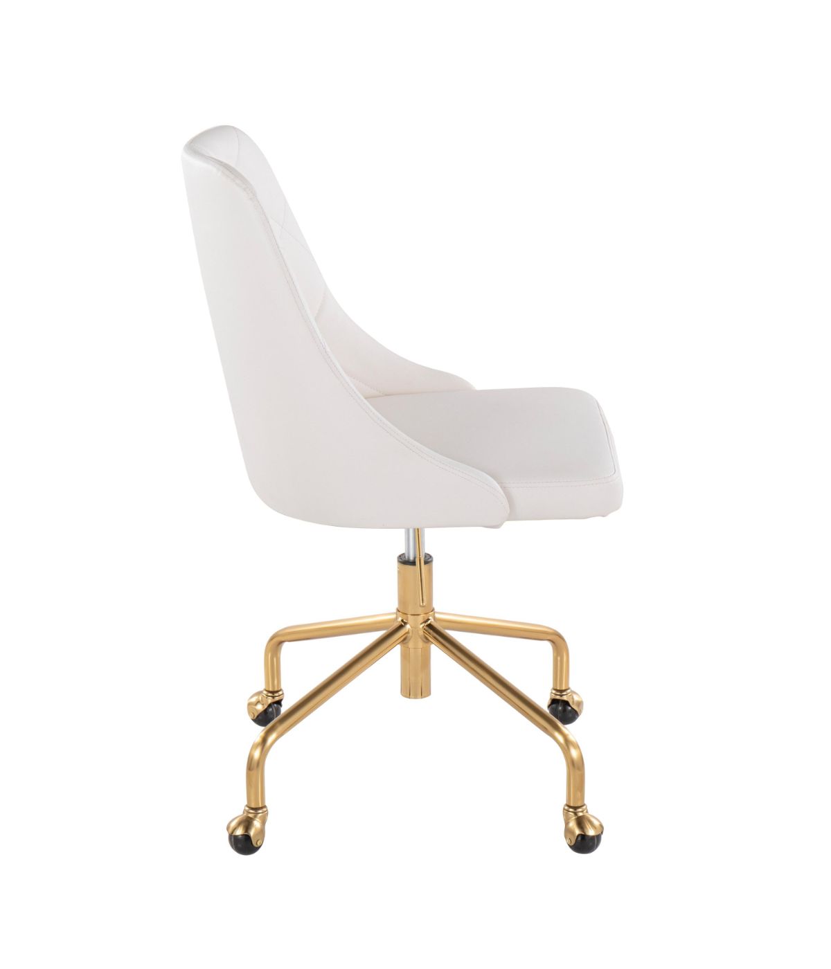  LumiSource Marche Office Chair Gold & White - Gold & White - Bonton