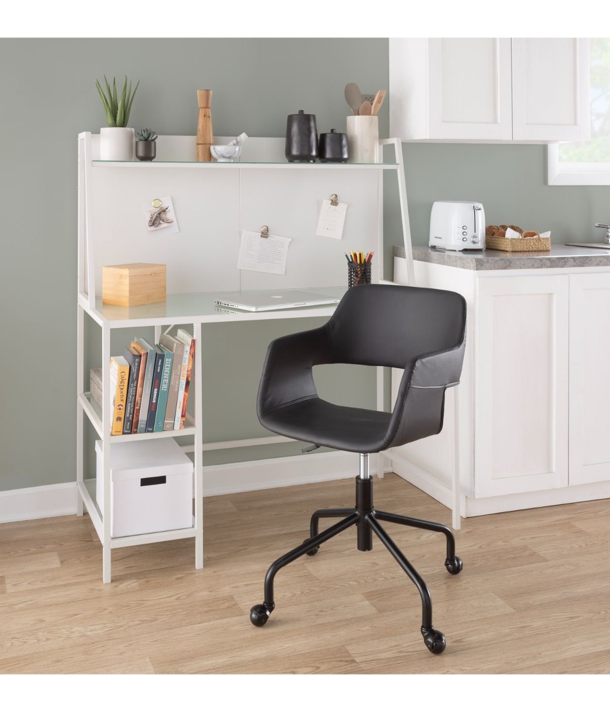  LumiSource Margarite Adjustable Office Chair Black - Black - Bonton