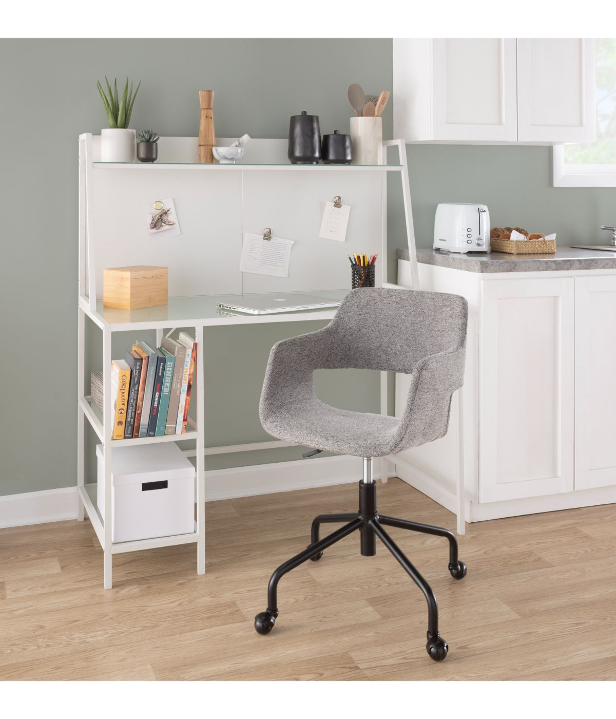  LumiSource Margarite Adjustable Office Chair Black & Grey - Black & Grey - Bonton