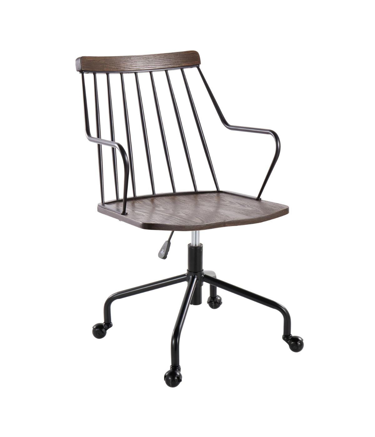  LumiSource Preston Adjustable Office Chair Black & Walnut - Black & Walnut - Bonton