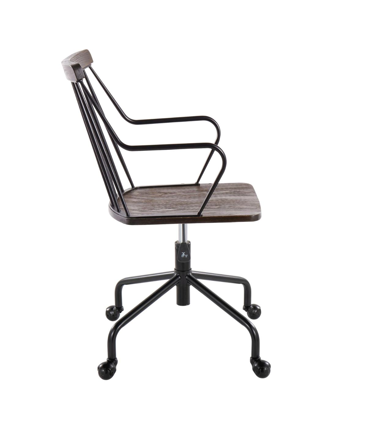  LumiSource Preston Adjustable Office Chair Black & Walnut - Black & Walnut - Bonton