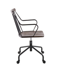 Preston Adjustable Office Chair Black & Walnut