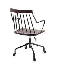 Preston Adjustable Office Chair Black & Walnut