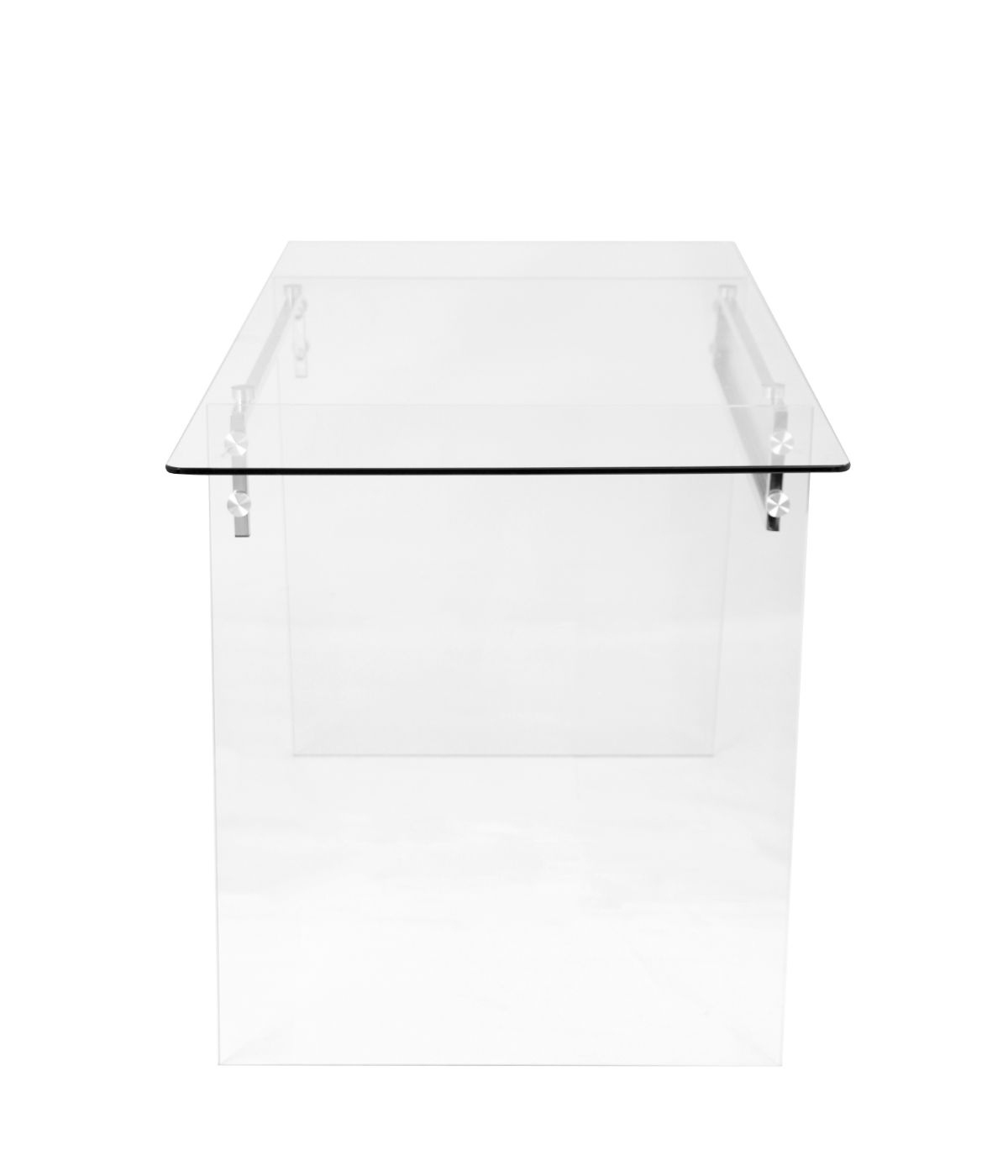  LumiSource Glacier Office Desk Clear & Chrome - Clear & Chrome - Bonton