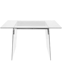 Glacier Office Desk Clear & Chrome