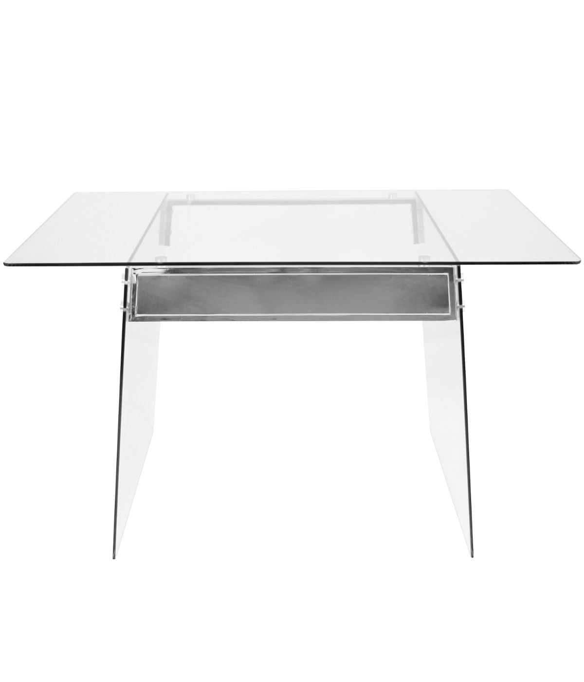  LumiSource Glacier Office Desk Clear & Chrome - Clear & Chrome - Bonton