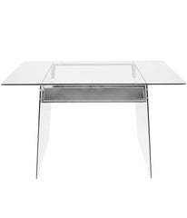 Glacier Office Desk Clear & Chrome