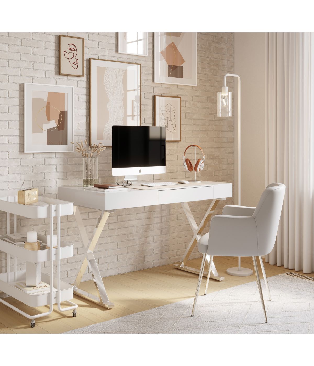  LumiSource Luster Desk White - White - Bonton