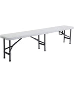 6' Folding Portable Plastic Camping Dining Bench Off white