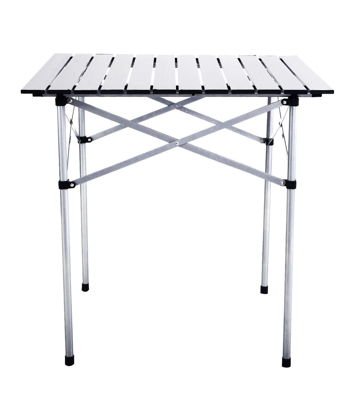  Roll Up Portable Folding Aluminum Camping Square Table With Bag (27-3 & 5'' ) Silver - Silver - Bonton